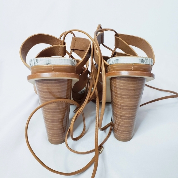 NIB Calvin Klein Panelope Toscana Strappy Sandals Lace Up Heels - Picture 6 of 12